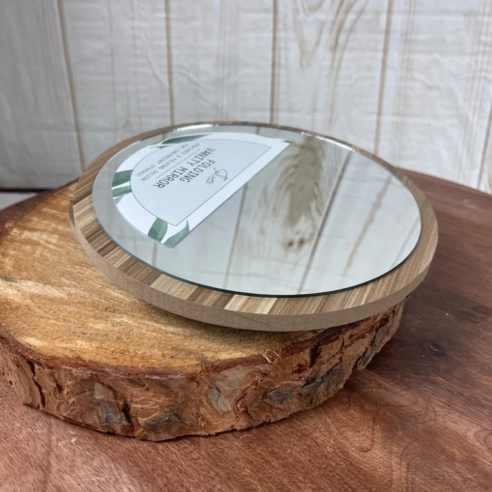 Wood Folding Vanity Mirror